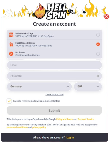 hellspin casino log in
